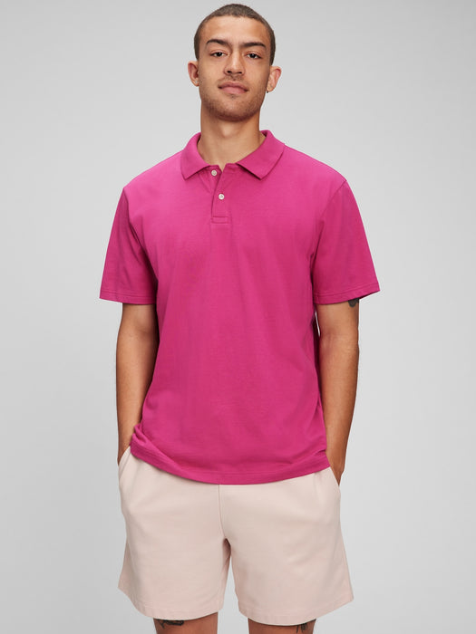 100% Organic Cotton Polo Shirt - ritzy pink