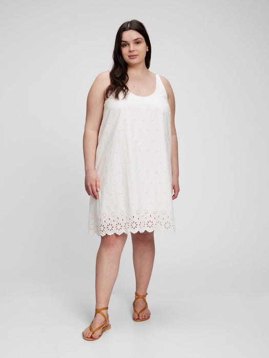 Eyelet Scalloped Mini Dress - new off white