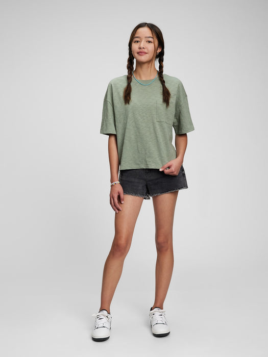 Teen 100% Organic Cotton Pocket T-Shirt - green