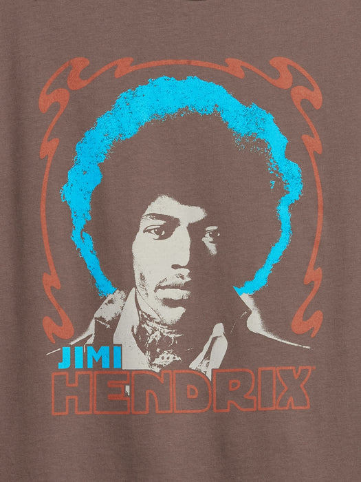 Teen &#124 Band Graphic T-Shirt - jimi hendrix brown