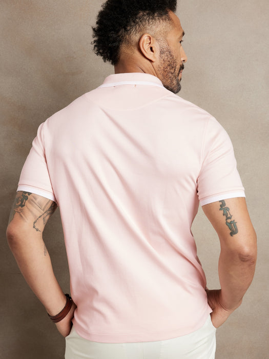 Luxury-Touch Performance Polo - Light Pink