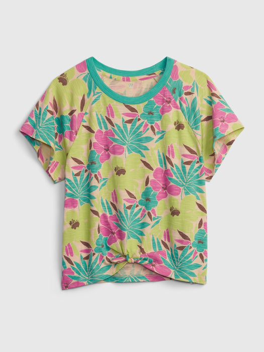 Kids Tie-Front T-Shirt - multi floral