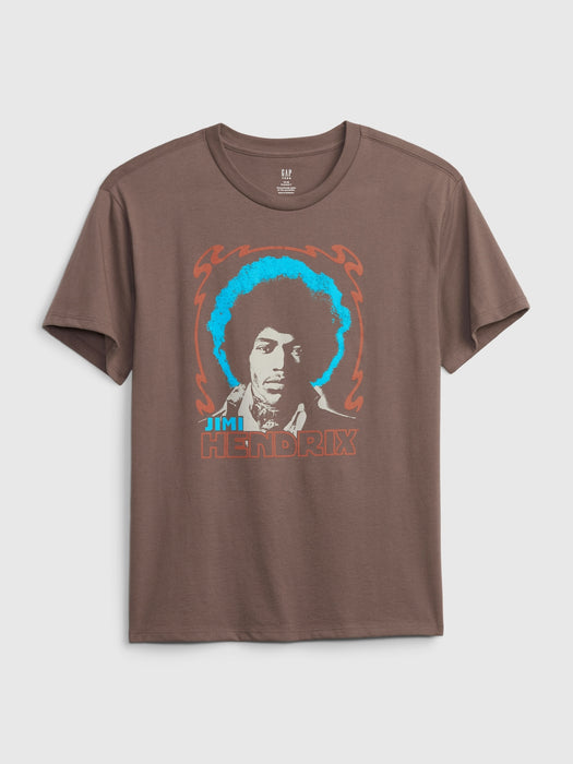 Teen &#124 Band Graphic T-Shirt - jimi hendrix brown