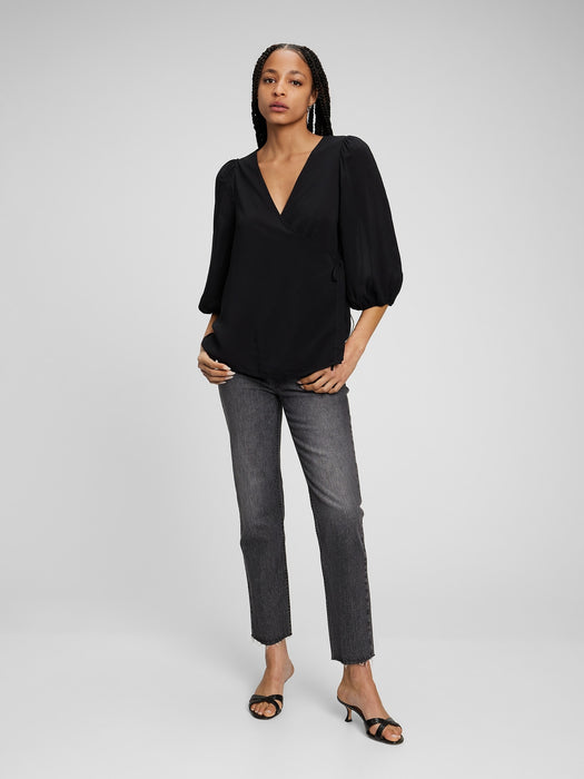 Maternity Wrap-Front Nursing Shirt