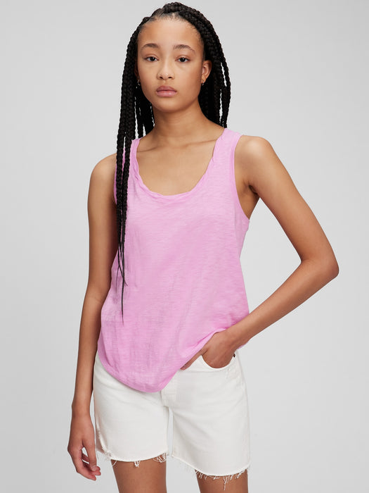 100% Organic Cotton Racerback Tank Top - sugar pink