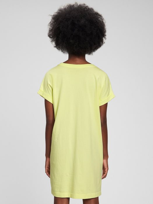 Pocket T-Shirt Dress - citron yellow