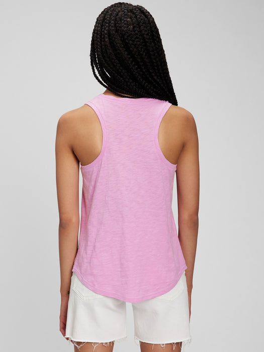 100% Organic Cotton Racerback Tank Top - sugar pink