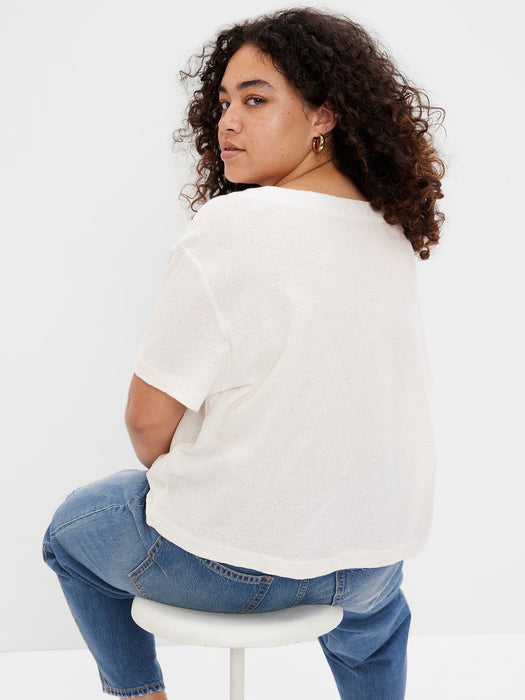 Crepe Relaxed Cropped T-Shirt - new off white