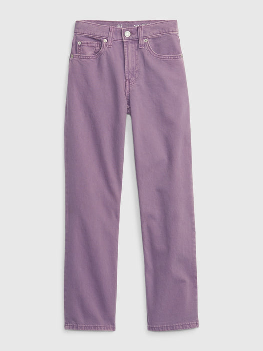 Kids High Rise '90s Loose Jeans with Washwell - purple