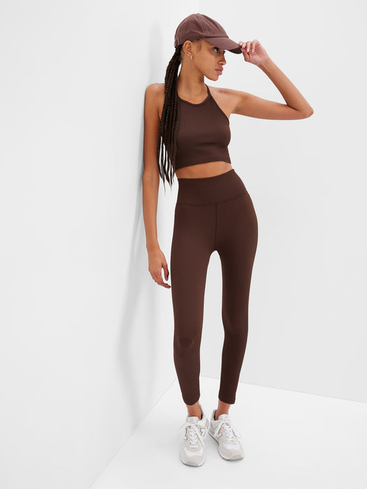 GapFit Seamless Ribbed 7/8 Leggings - espresso brown