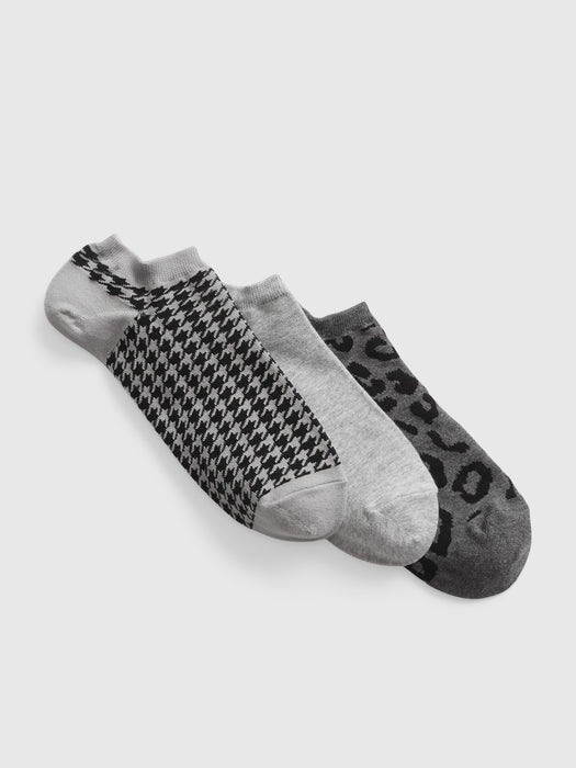 Ankle Socks (3-Pack) - houndstooth grey