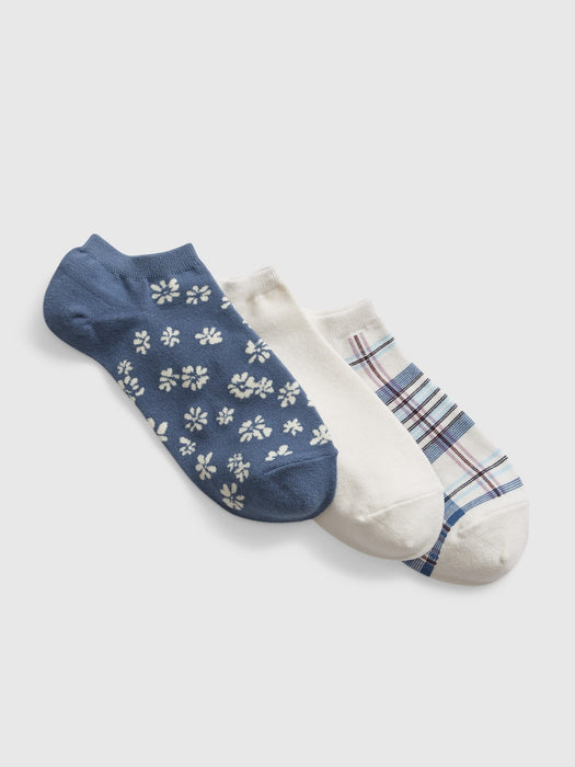 Ankle Socks (3-Pack) - blue plaid