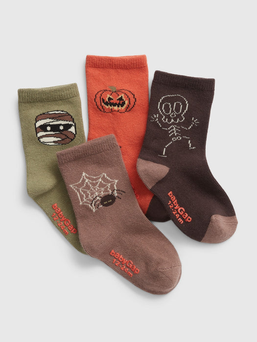 Toddler Halloween Crew Socks (4-Pack) - multi