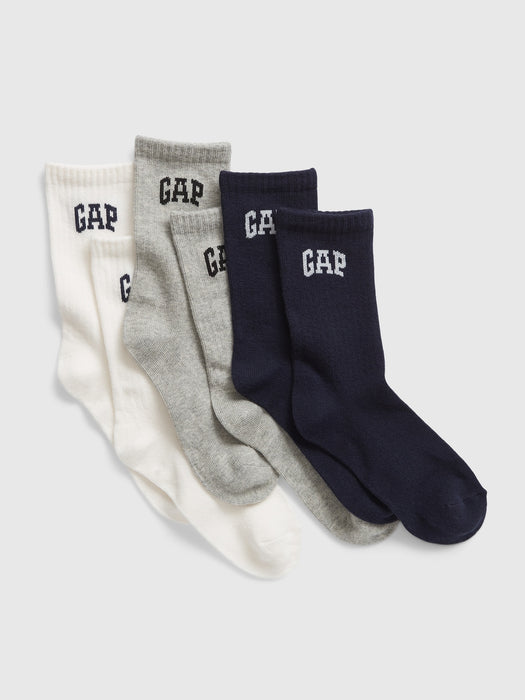 Kids Gap Logo Crew Socks (3-Pack) - multi