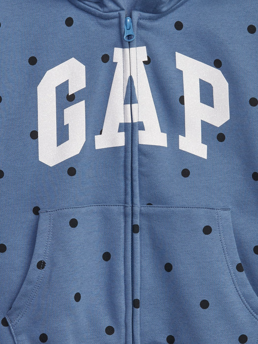 Kids Gap Logo Zip Hoodie - blue dots