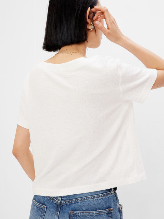 Crepe Relaxed Cropped T-Shirt - new off white