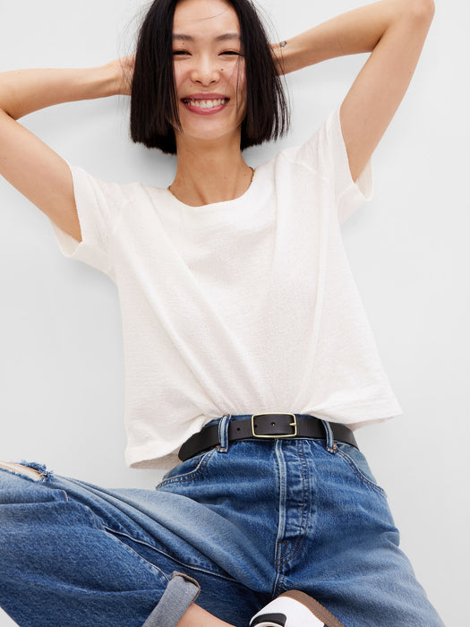 Crepe Relaxed Cropped T-Shirt - new off white