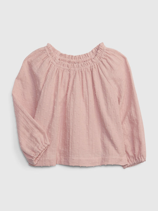 Toddler Swiss Dot Gauze Top - pink standard