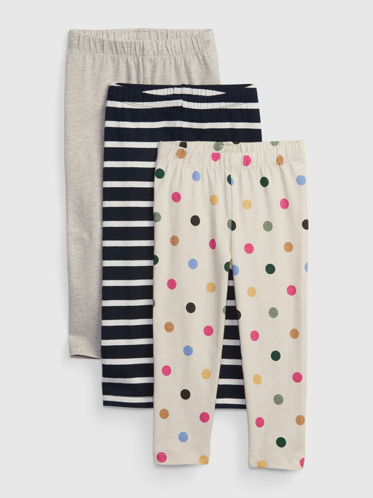 Toddler Organic Cotton Mix and Match Leggings (3-Pack) - blue stripe