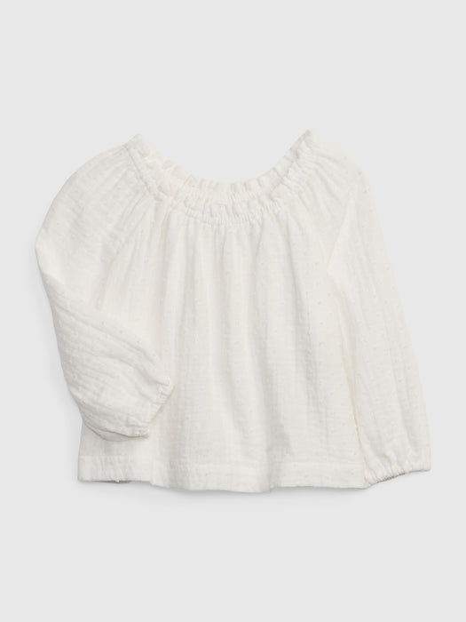 Toddler Swiss Dot Gauze Top - new off white