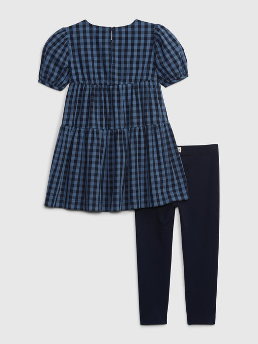 Toddler Gingham Dress and Leggings Set