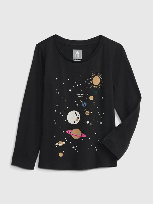 Toddler 100% Organic Cotton Mix and Match Graphic T-Shirt - planet black