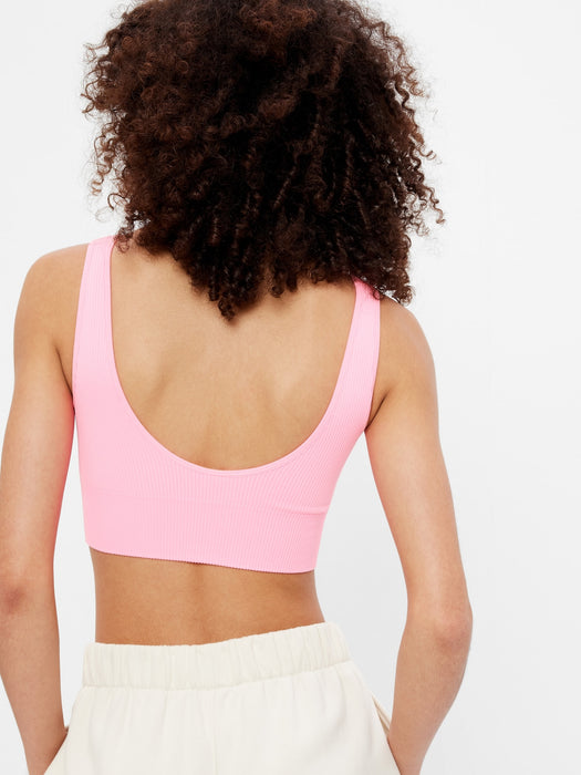 Seamless Ribbed Bralette - neon impulsive pink