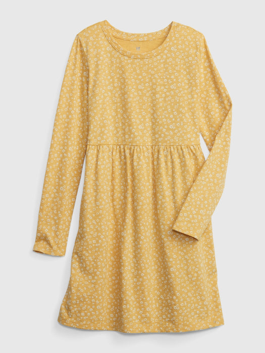 Kids Skater Dress - mini yellow floral