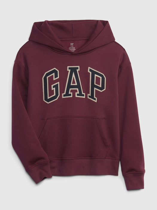 Kids Gap Arch Logo Hoodie - plum pudding