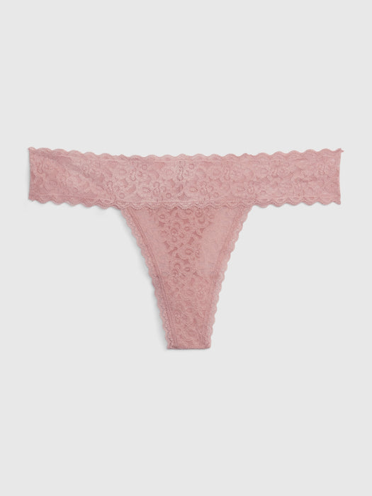 Lace Thong - cavan rose pink