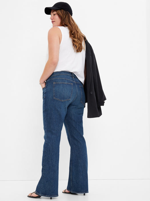 Mid Rise '90s Loose Flare Jeans with Washwell - dark indigo