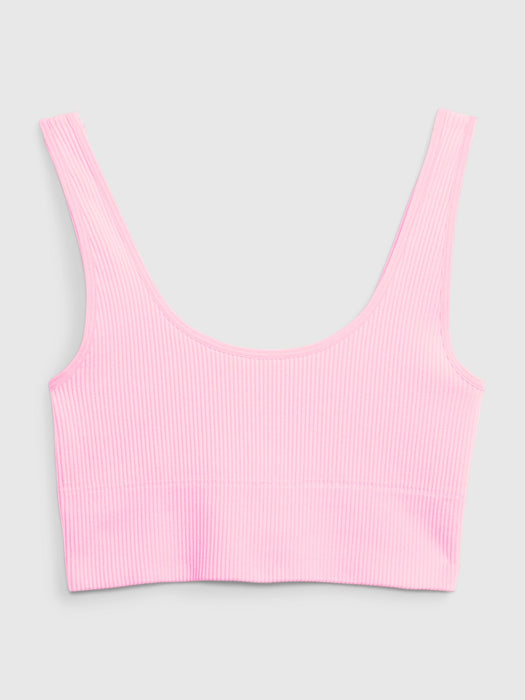 Seamless Ribbed Bralette - neon impulsive pink