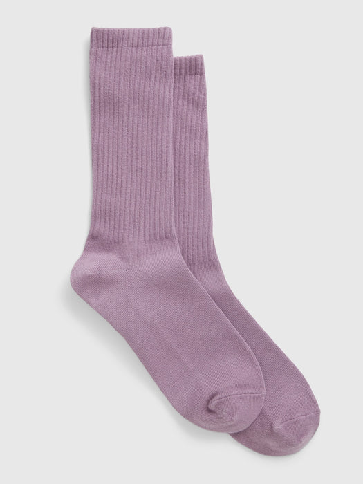 Organic Cotton Crew Socks - purple