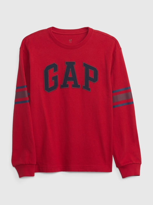 Kids Gap Logo Rugby T-Shirt - modern red