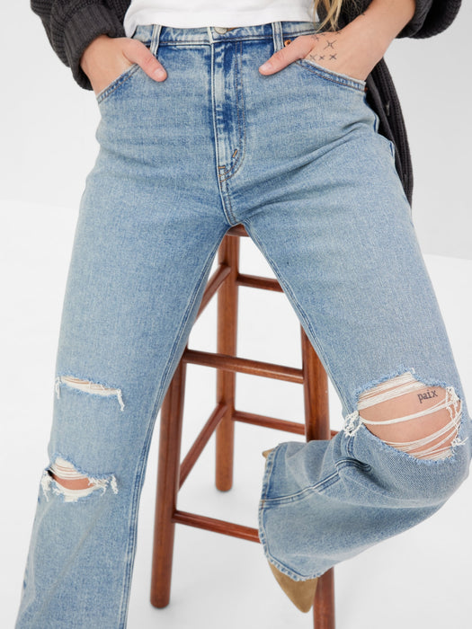 Mid Rise '90s Loose Flare Jeans with Washwell