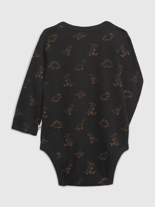 Baby 100% Organic Cotton Graphic Bodysuit - dino