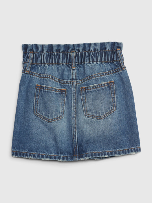 Toddler Ruffle Denim Skirt with Washwell - medium wash