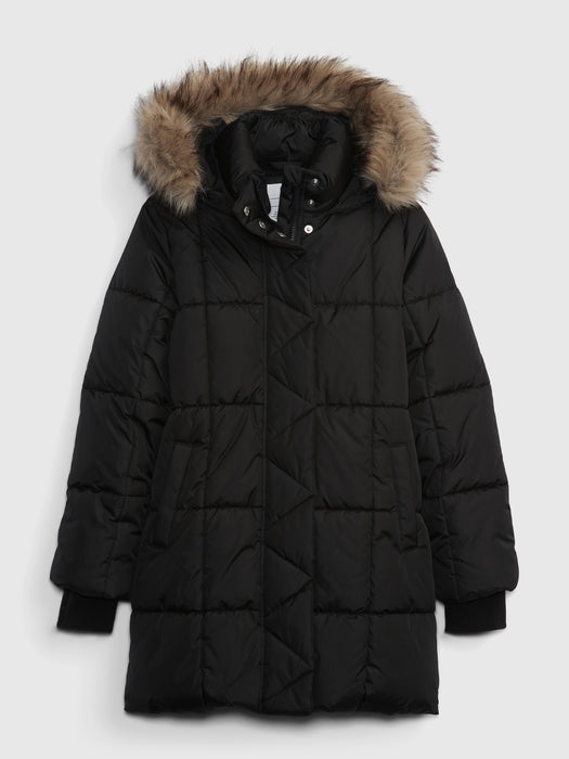 Kids Heavy Weight Parka Jacket - black