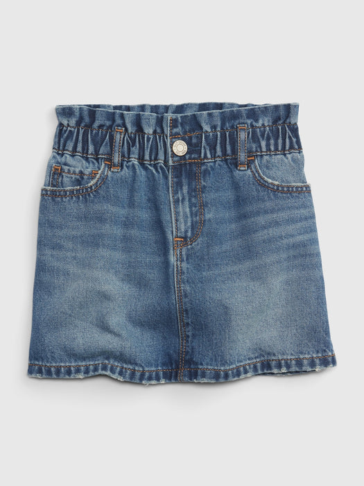 Toddler Ruffle Denim Skirt with Washwell - medium wash