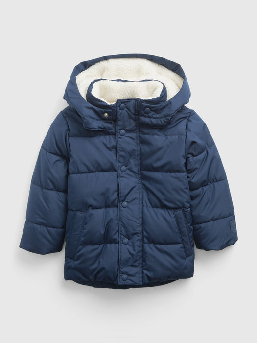 Toddler Sherpa-Lined Puffer Jacket - elysian blue