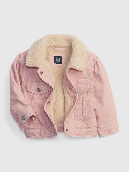 Baby Sherpa-Lined Corduroy Jacket - pink standard