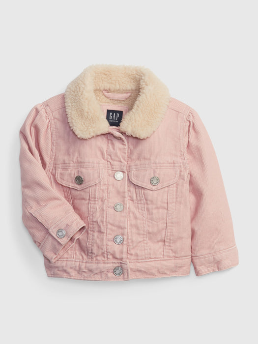 Baby Sherpa-Lined Corduroy Jacket - pink standard