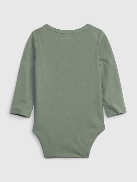 babyGap &#124 Star Wars&#153 100% Organic Cotton Mix and Match Grogu&#153 Bodysuit - gasoline green