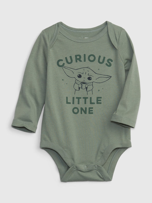 babyGap &#124 Star Wars&#153 100% Organic Cotton Mix and Match Grogu&#153 Bodysuit - gasoline green