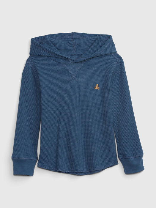 Toddler Waffle Hoodie - tranquil blue