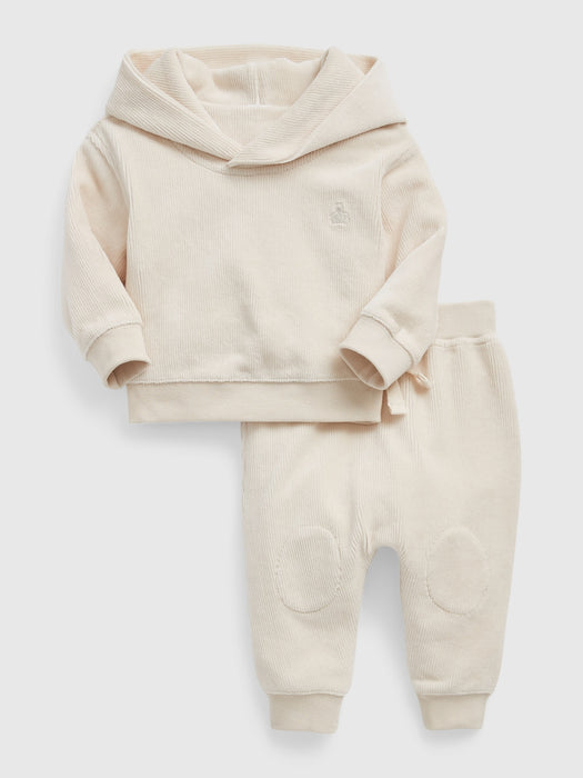 Baby Corduroy Two-Piece Outfit Set - birch beige