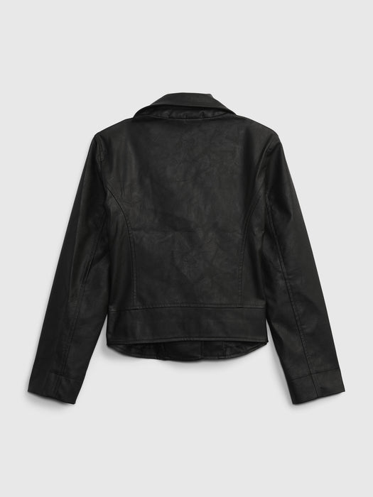 Kids Faux-Leather Moto Jacket