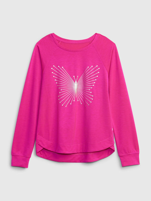 Kids GapFit Recycled Raglan Graphic T-Shirt - super pink neon