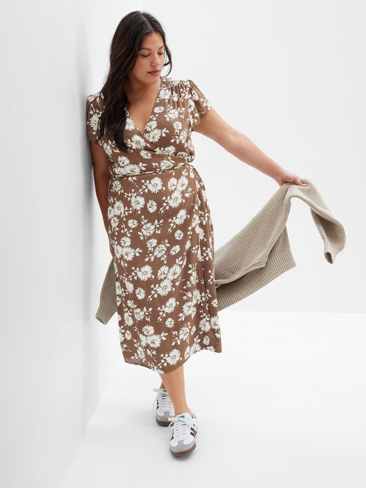 LENZING&#153 ECOVERO&#153 Midi Wrap Dress