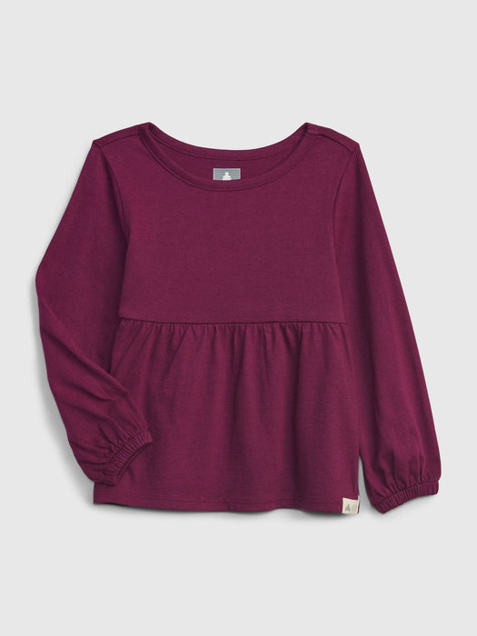 Toddler 100% Organic Cotton Mix and Match Tunic Top - huckleberry red